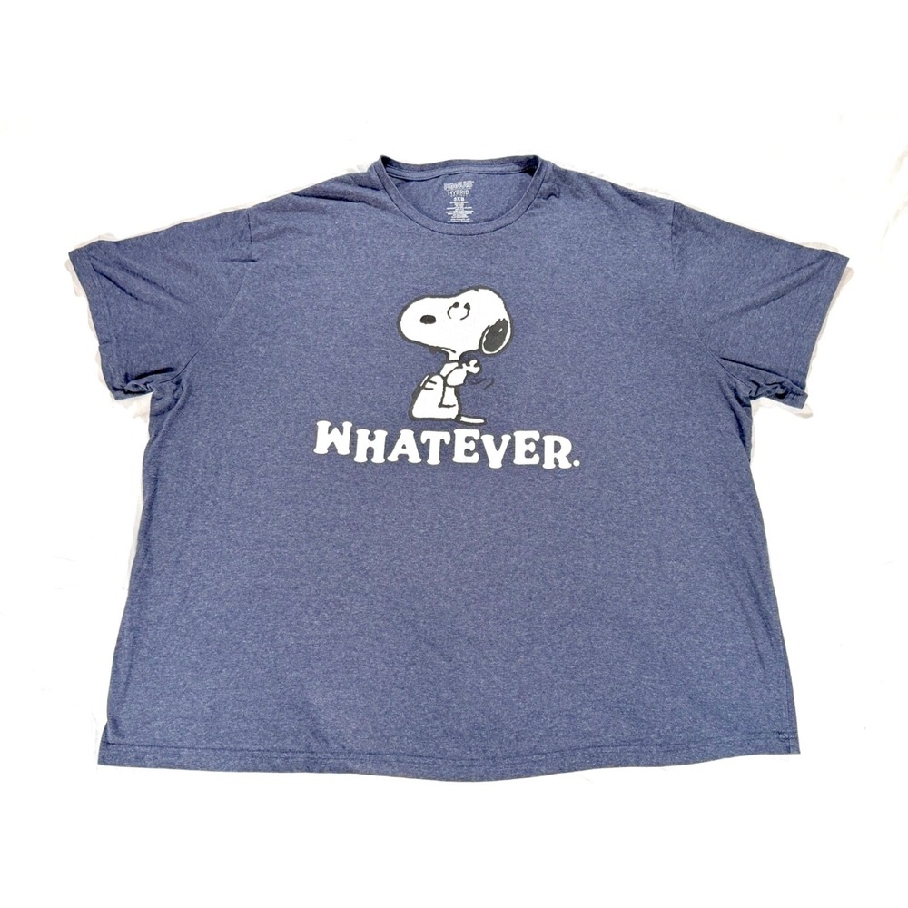 Peanuts Snoopy Whatever T-Shirt Men's 3XB Blue Heather Graphic Tee Big Tall